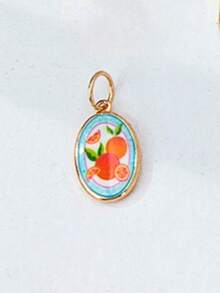 Collar ajustable de cuerda colorida con colgantes de esmalte intercambiables, colgantes de dibujos animados desmontables chapados en oro (patrones de gato, langosta, fruta, flor), set de joyas personalizables de verano para regalo - Multicolor - Ver 31