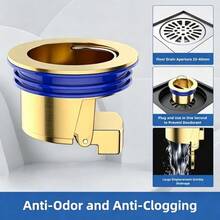 2-In-1 Bathroom & Kitchen Drain Core, Copper Toilet Drain Strainer, Anti-Odor & Anti-Insect Device, Spring-Loaded Self-Sealing Core, Straight Insertion Portable Drain Plug, Universal Hidden Drain Core, Leak-Proof Function, NYYL - Silver - View 11