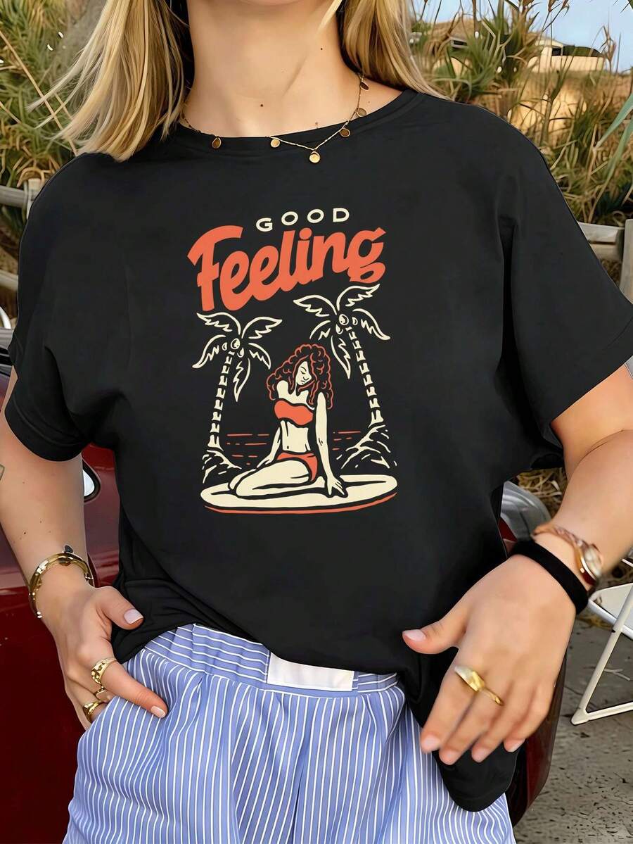 Women T-Shirts - Black - View 1