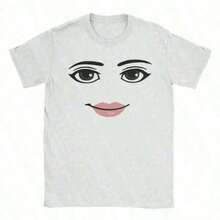 Printed T-Shirt  Plus Size Men's Clothing, High Quality Novelty Robloxs Woman Face Game Meme Graphic T Shirts Men Women Fashion Short Sleeve T-Shirts Unisex Tops ,Y2K,Oversized Shirt Men S-5XL,Summer Tops - 黑色 - 查看 6