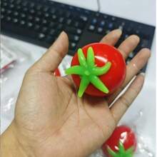 1个创意流体番茄挤压玩具，可变形逼真水果减压玩具，柔软Q弹玩具，完美的生日/惊喜/节日/圣诞礼物 - 彩色 - 查看 2