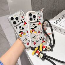 This Disney Mickey Mouse Lanyard Phone Case Is Fully Covered In TPU Material, Features Strong Magnetic Closure, Is Shockproof And Lightweight, And Is Compatible With IPhone17/16/11/13/15/15 Plus/15 Pro/15 Pro Max/12/14 Pro Max/11 Pro Max/12 Pro/12 Pro Max/13. This Phone Case Is A Popular Birthday Gift Or Business Gift Choice; It Is Durable, Stain- And Fingerprint Resistant, And Suitable For Both Men And Women. The Set Also Includes A Mickey Mouse Phone Case And A Mickey Mouse Plush Bracelet, Making It A Perfect Gift For Friends And Family. This Stylish Phone Case Is Fun, Lightweight, And Durable. IPhone17 Pro Max Phone Case, Minnie Mouse Phone Case. - màu đen - Xem 4