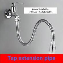 1 cái ống nối dài vòi nước, ống mềm bằng thép không gỉ, đầu phun xoay điều chỉnh được 2 chế độ, ống nối dài đầu ra nước đa năng - Bạc - Xem 3