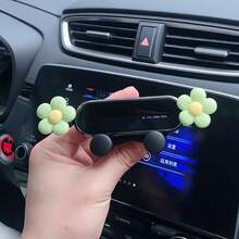 yucen 1PC Floret Car Phone Holder, Exquisite Flower Vent Clip Design, Horizontal & Vertical Air Vent Mount, Auto-Lock & Stable, Universal Car Navigation Bracket, Fashion Car Accessories To Add A Touch Of Exquisiteness - Original Flower - View 21