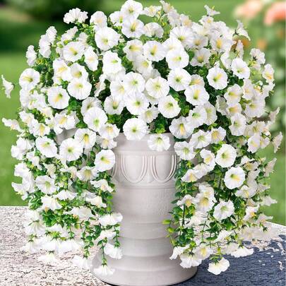 1/4 Pcs Outdoor Artificial Flowers Hanging Eucalyptus Plants Silk Morning Glory Vines UV Resistant Greenery Anniversary Graduation Wedding Party Home Office Porch Garden Yard Wall Spring Summer Decor