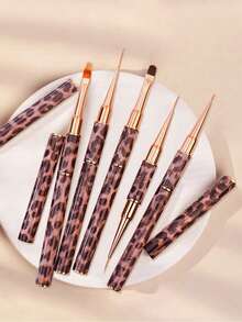1pc Leopard Print Nail Art Dual-Ended Liner Pen - Multicolor - View 9