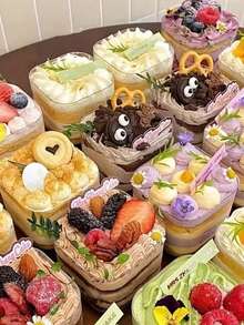1-100pcs Square Transparent Mousse Cups Candy Boxes, Dessert Fruit Pudding Jelly Ice Cream Baking Containers, Suitable For Birthday Wedding Holiday Party, Party Supplies, Event Catering, Square Containers, Modern Tableware, Lightweight Cups, Cake Containers - Multicolor - View 6