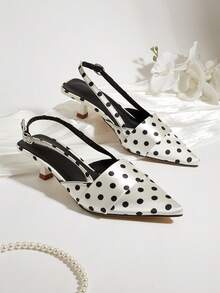 2024新款优雅时尚女士后系带套脚鞋（鞋面随机裁剪） - 黑與白 - 查看 1