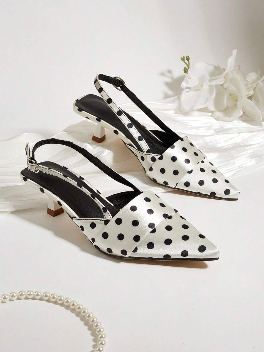 2024新款优雅时尚女士后系带套脚鞋（鞋面随机裁剪） - 黑與白 - 查看 1