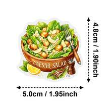 50pcs/Pack New PET Material European & American Style French Cuisine Stickers, Cartoon Design, Transparent Material, Waterproof, Suitable For Fridge Stickers, Customizable Pattern - 50 PET Stickers Featuring European and French Cuisine - View 3