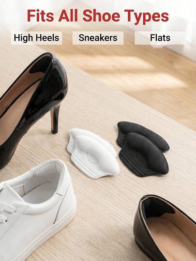 2pcs Minimalist Heel Protector Stickers, Soft Cotton Comfortable Anti-Friction Heel Pads, Suitable For Sports Shoes