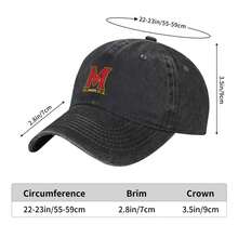 Maryland Terrapins Logo Men's Summer Round Neck Short-Sleeved Casual T-Shirt, Men's Summer Streetwear Washed Baseball Cap, Trucker Cap, Dad Hat, Suitable For Outdoor, Travel, Hiking, Beach - trắng - Xem 5