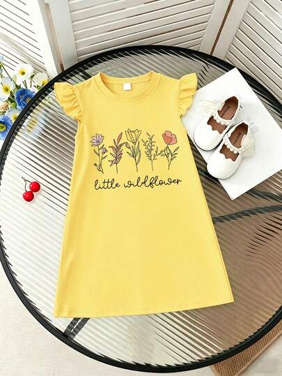 1pc Floral Print Dress For Teenage Girls, Minimalist & Fashionable