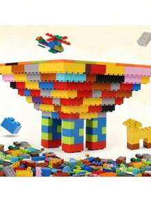 500/1000 Pcs Creative Building Block Set - Classic City Building Blocks Toy - Educational Puzzle DIY Assembly Toy, Easter/Christmas/Halloween Gift - Multicolor - View 6