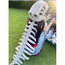Dinosaur Skeleton Costume Set Fun Skeleton Dress Up Animal Theme Party Cosplay Adult - Grey - View 3