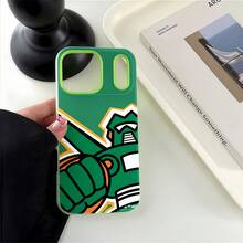 Arte gráfico de un robot verde, naranja y blanco.funda de teléfono Fundas compatibles con ,Apple,VIVO,OPPO,,, y Honor.Fabricadas en silicona TPU,ofrecen protección contra golpes y caídas. - Verde - Ver 4