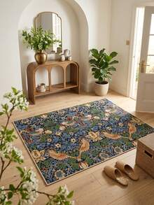 1 pieza Felpudo con patrón floral bohemio, alfombra de área suave para baño, cocina, entrada, pasillo, dormitorio, sala de estar, adecuada para todas las estaciones, lavable a máquina, elegante decoración del hogar - P1 - Ver 1