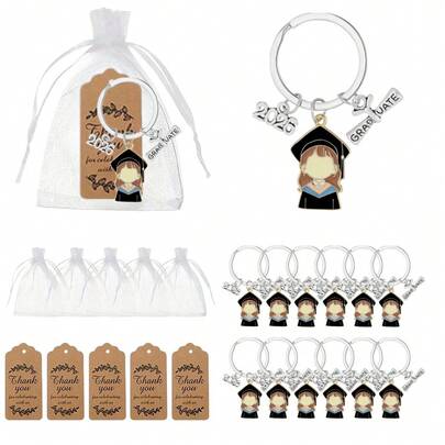 Bộ 36 móc khóa tốt nghiệp năm 2026 bằng thép không gỉ bền chắc, hình chữ nhật, món quà hoàn hảo cho bạn bè cùng lớp và các bạn tốt nghiệp.