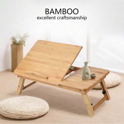 Portable Foldable Wooden Bamboo CompuLaptop Table Sofa Bed Office Laptop Stand Adjustable 50*30