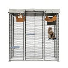 Large Outdoor Catio 79'' Cat Enclosure With 4 Platforms, Hammock, Condo And Waterproof UV-Resistant Roof, Outdoor Walk-In Metal Cat Patio Shelter For Multiple Cats 76''h - L - View 3