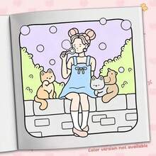 時尚女孩生活著色本，以可愛美麗女性的日常生活為主題，適合放鬆與創意表達，適用於成人與青少年，感恩節、復活節、聖誕節和生日禮物 - 單件 - 查看 5