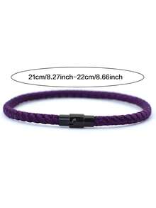 Pulsera de cuerda de hueso de dragón, pulsera de cuerda roja de la suerte para hombres, pulsera magnética para parejas, atrae la riqueza - Morado - Ver 5