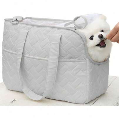2026 Nuova borsa da trasporto per animali domestici portatile, con apertura superiore, alla moda, da spalla, per gatti e cani, traspirante, da usare all'aperto