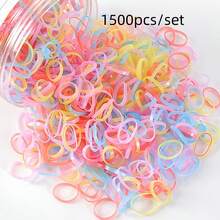 3000/1500/100pcs Transparent/Macaron/Multi-Color Polka Dot Small Elastic Hair Ties, Small Disposable Rubber Bands, Home, Hair Accessories - Clear - View 14