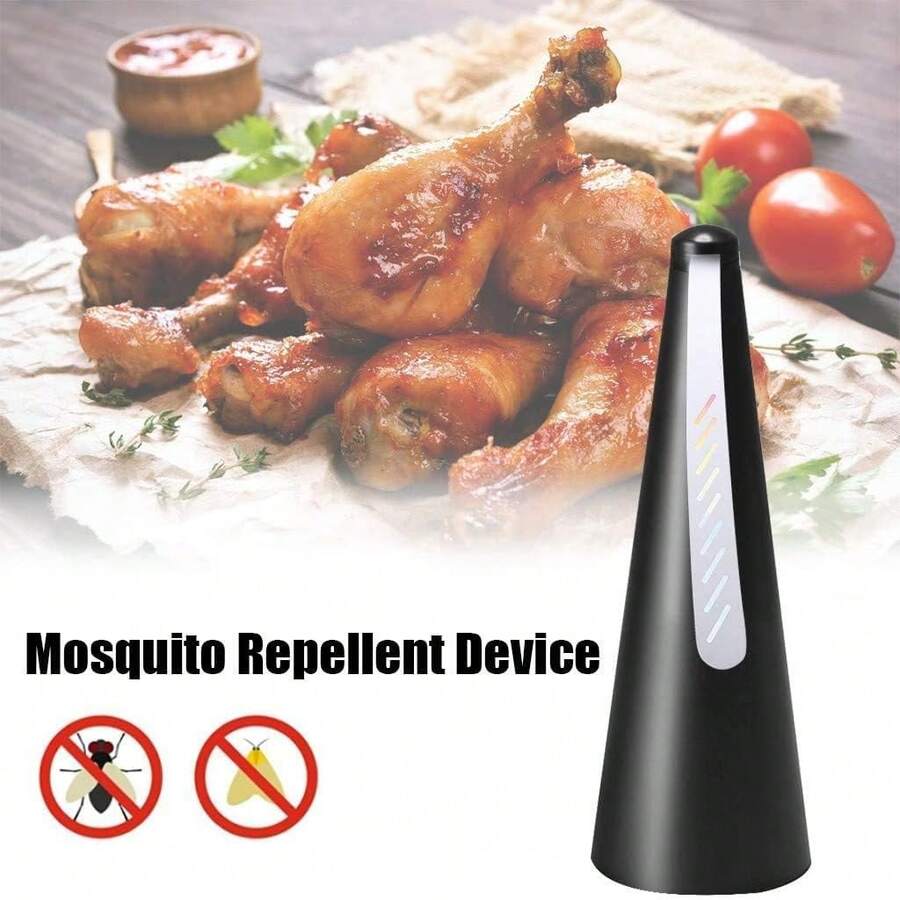 STARLEY - Ventilador Espantamoscas Silencioso para Mesa 25 cm – Repelente de Insectos Portátil para Comedor y Picnic, Color Negro (2 Pilas AA No Incluidas) - Negro - Ver 1