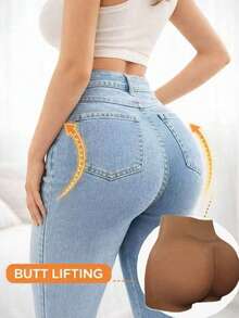 Seamless Butt Lift High Waist Shaping Panties, Booty Enhancing Tummy Control Underwear For Women - Bronze - View 2