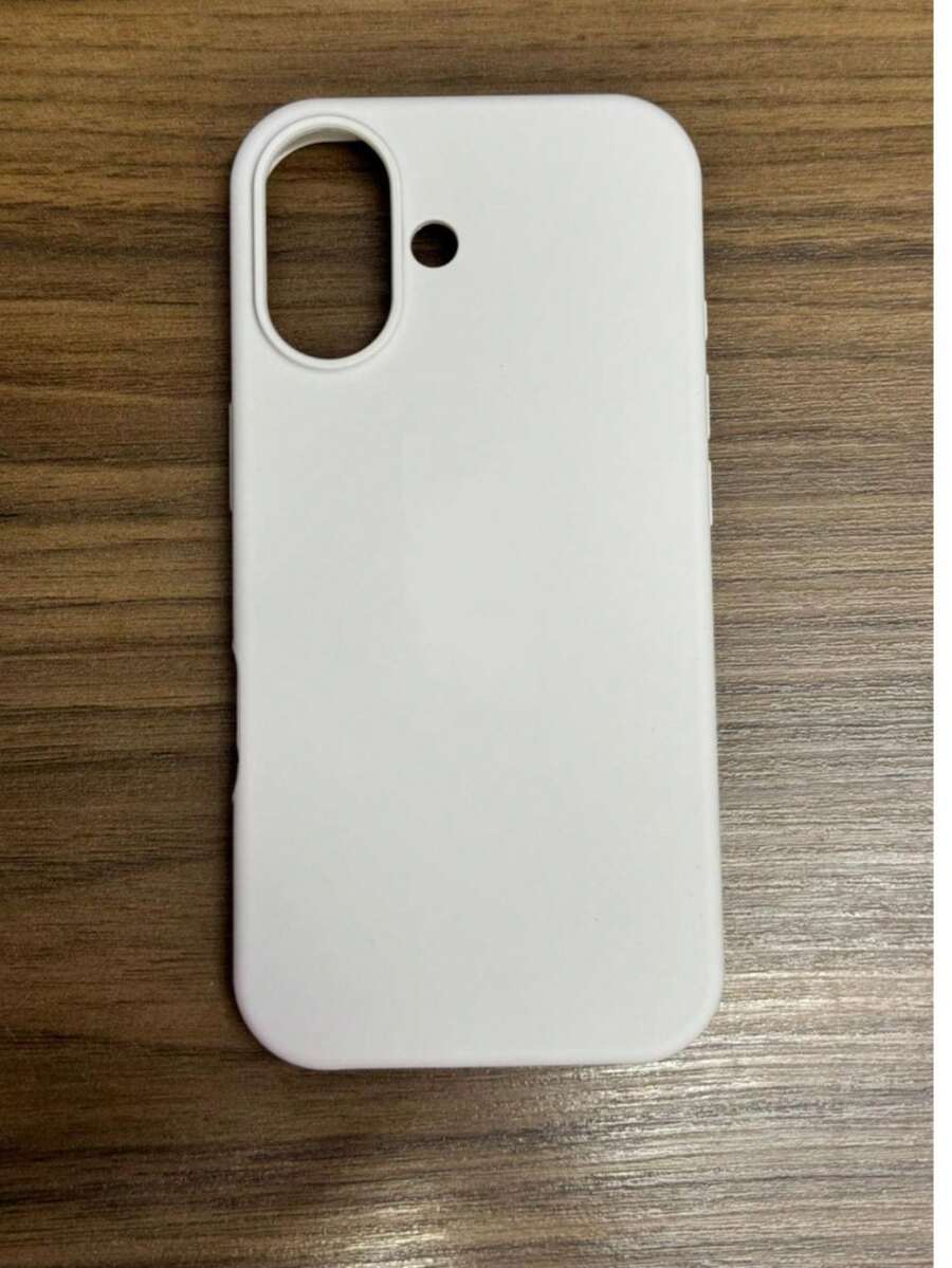 Premium Velvety Silicone Phone Case IP17 Open Camera Protective Case With Apple Logo - Off White - View 1