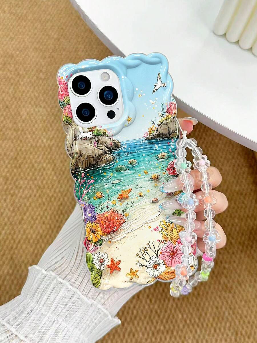 Mặt dây chuyền hình sóng bện hoa trong suốt có thể tháo rời, ốp lưng điện thoại dày dặn, chống sốc, thời trang tối giản, tương thích với iPhone 17/17 Pro, 15 Pro Max, 16/16 Pro/16 Pro Max, 16 Plus, 15 XR, 7/8, 15 Pro Max, 12 Pro Max, 13 Pro Max, 14 Pro Max, 13, 14, 11, 12, 14 - Nhiều màu - Xem 1