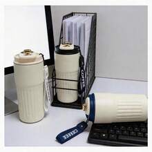 BIGRD 15oz Neutral Aesthetic Insulated Coffee Mug. 316 Stainless Steel Portable Cup, Double-Wall Leak-Proof Design, Keeps Coffee Hot For Long Time, Suitable For Cafes, Schools, Dorms And Daily Commute. - Multicolor - View 8