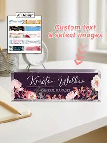1pc Customized Office Desk Name Plate, 20 Styles Available, Personalized Text, Employee Appreciation Gift - Acrylic Desk Name Plate Customization - For Teachers, Colleagues, Nurses, Managers - Multicolor - View 9