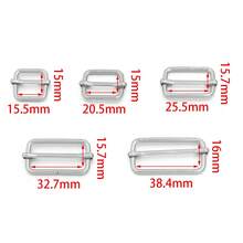 10 chiếc khóa trượt điều chỉnh được hình chữ Nhật, khóa lăn kim loại, phụ kiện tự làm ví, túi xách, dây đeo thắt lưng. - bạc - Xem 7