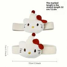 SANRIO 三麗鷗 1/2 Hello Kitty 桂皮捲窗簾繩 - 可愛窗戶裝飾附彈性帶，適用於臥室、客廳、廚房 - 三麗鷗粉絲的完美禮物、家居裝飾、趣味設計、柔軟面料、裝飾配件、生日禮物、情人節、婚禮、母親節 - 卡通 - 查看 2