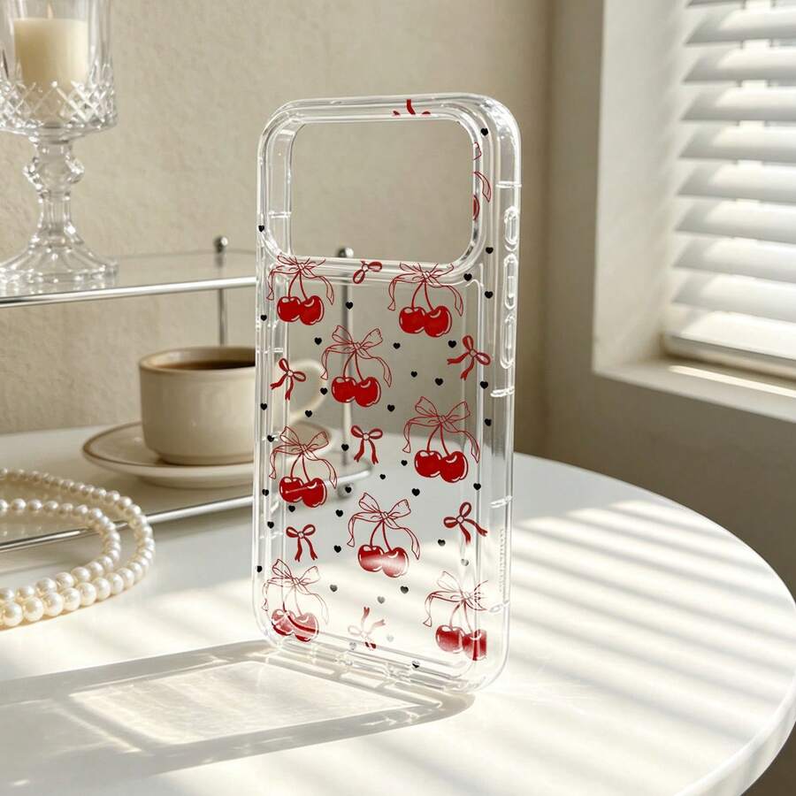 Ốp điện thoại trong suốt chống sốc bằng TPU họa tiết nơ anh đào dễ thương, có ngăn đựng thẻ, tương thích với Apple 17 Pro Max/17/16/15 Pro Max/15 Plus/15 Pro/15/14 Pro Max/14 Plus/14 Pro/14/13 Pro Max/Pro Max/12 Pro Max/12 Pro/12/11 Pro Max/11, món quà Giáng sinh, Năm mới, Lễ Phục sinh hoàn hảo cho gia đình và bạn bè, lựa chọn Giáng sinh tuyệt vời nhất. - Trong sáng - Xem 1