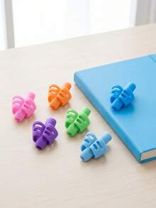 5pcs Ergonomic Pencil Grips, Suitable For Students Writing, Silicone Material Writing Aid For Preschool Children, Correct Finger Posture, Reduce Hand Fatigue, Multi-Color Options - Two-finger Pen Grip - View 6