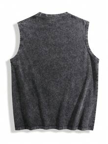 Men's Y2K Vintage Distressed Charcoal Gray Sleeveless Tank Top - Official TAKING BACK SUNDAY Rock Band Graphic Tee​ Featuring Dynamic Black Panth Er Pouncing On Snakes, Encircled By Razor Wire & Green Lightning, 100% Cotton Super Soft & Breathable, Emo Rock Streetwear Gift VS003-A - 黑色 - 查看 7