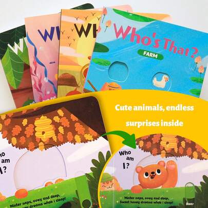 Set de libros interactivos con mecanismos para niños, páginas desplegables, lengüetas deslizantes, páginas 3D, libros de actividades de educación temprana