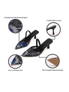 Giày sandal đế thấp mũi nhọn cho nữ - Màu xanh lam - Xem 8