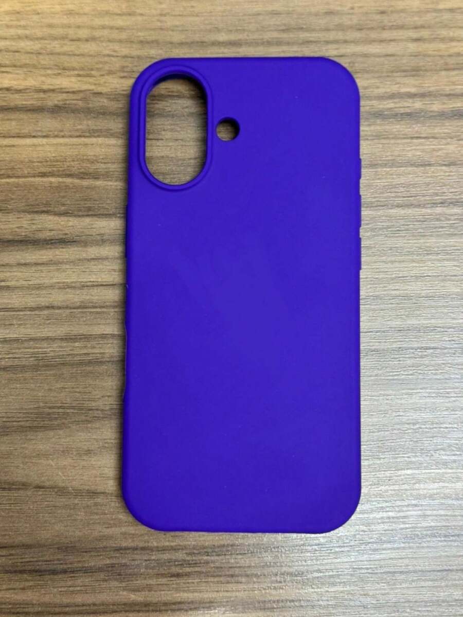 Premium Velvety Silicone Phone Case IP17 Open Camera Protective Case With Apple Logo - Navy Blue - View 1