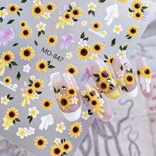 Pegatinas de uñas con diseño de abeja, calcomanías de uñas francesas con degradado amarillo, decoración linda y kawaii para primavera y verano, resistente al agua y de larga duración, fácil de aplicar, opcionales MO-849/MO-848, artículo esencial para manualidades de arte de uñas, perfecto para estudiantes y adolescentes - Multicolor - Ver 4