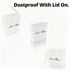 Artilife Magnetic Plastic Lint Bin With Lid For Laundry Room, 6 X 5 Inch Compact Wall Mount Lint Holder For Dryer, Small White ABS Trash Can For Dryer Lint And Sheets - MàuB - Xem 5