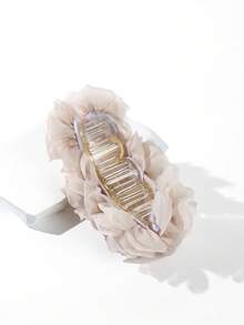 1pc Women's Solid Color 3D Ruched Mesh Rose Flower Hair Clip, Suitable For Daily Wear And Party Occasions,Festival,Birthday - Multicolor - View 5