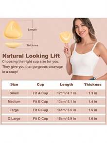 SNOWY Sticky Inserts Bra - Instant Boost Sticky Inserts By SNOWY Reusable Invisible Chest Pad, Soft Comfortable Silicone Chest Pad, Women's Lingerie Accessories For Daily Wear Gift Adhesive Bra Pads Push Up Breast Enhancers Pads, Reusable Padded Ultra Instant Lift Inserts For Sports Bra Swimsuit Halloween Gift - Gầy - Xem 3