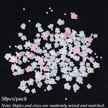 100/50/20片装3D春夏迷你花朵美甲装饰：马卡龙色系，多种尺寸花瓣搭配迷你珍珠，可爱柔美，打造春夏美甲氛围。DIY专业美甲沙龙美甲配件及用品。 - 彩色 - 查看 13