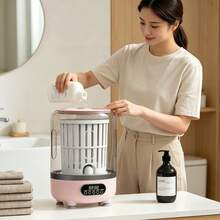 Mesin Cuci Mini Portabel 3L dengan Keranjang Pengering, Otomatis Penuh, Pembersihan Mendalam dan Pengeringan Putar yang Kuat, Ideal untuk Pakaian Dalam, Kaos Kaki, Pakaian Bayi, Perjalanan, Asrama, RV, dan Acara Lainnya - MultiWarna - View 6
