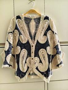 Lace Kimono - Navy Blue - View 1