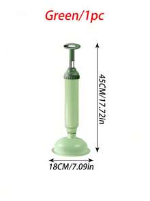 1 pieza Limpiador de desagüe de alta presión, Ventosa para inodoro, Herramienta de desatasco de tuberías para el hogar, cocina y baño - Verde - Ver 10